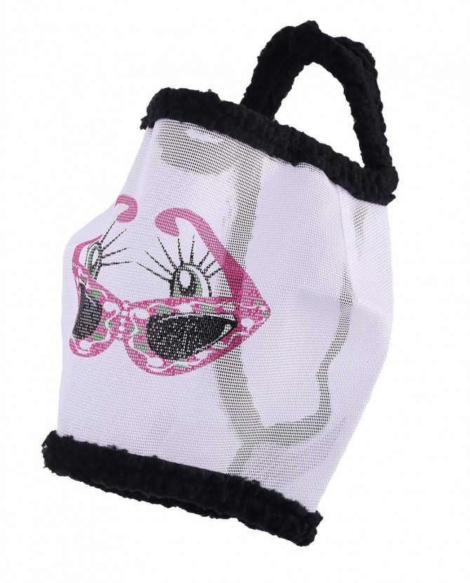 Masque anti-mouches sans oreille funny- noir-jument -la halle aux minis