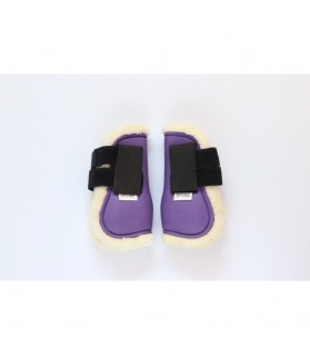 guêtres doublées mouton synthétique violet - mini-shet & shetland - la halle aux minis