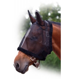 Masque avec oreilles doublé molleton- noir - la halle aux minis