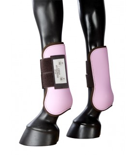 101410-guetres-bicolore-poney-rose&brun_lahalleauxminis
