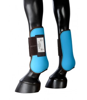 101410-guetres-bicolore-poney-turquoise&brun_lahalleauxminis