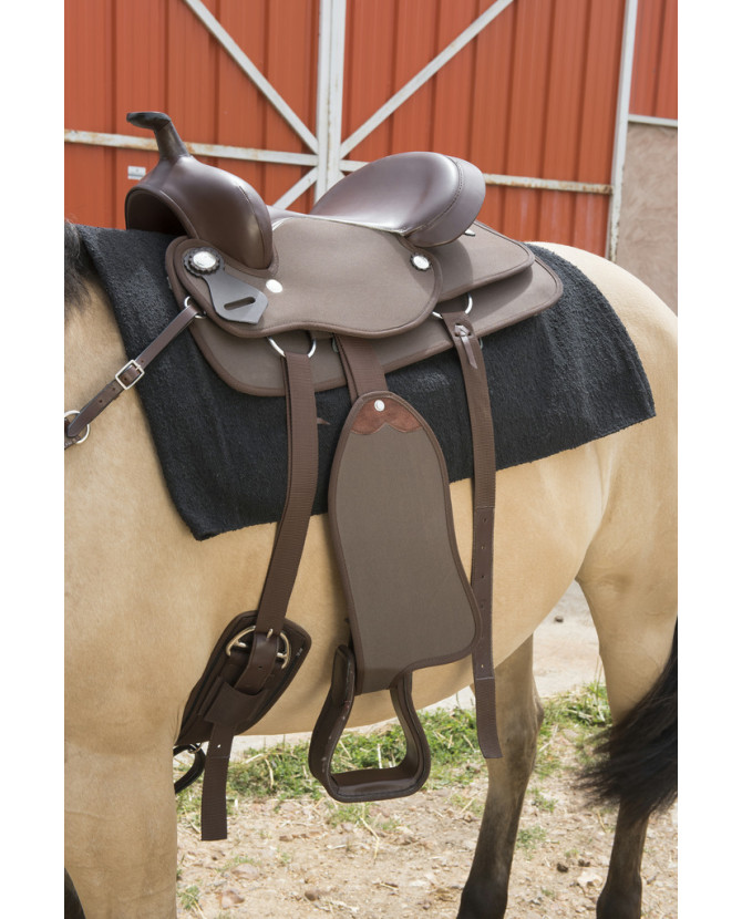 selle western synthetique - brun - La halle aux minis