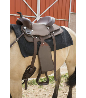 selle western synthetique - brun - La halle aux minis