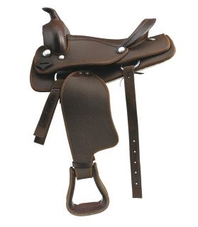 selle western synthetique - brun - La halle aux minis