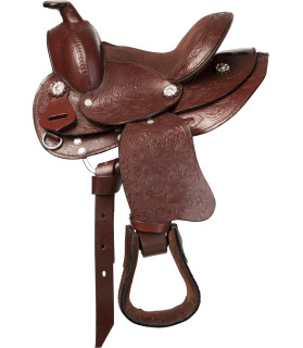 selle western westride "topeka" - havane - la halle aux minis - 13 pouces