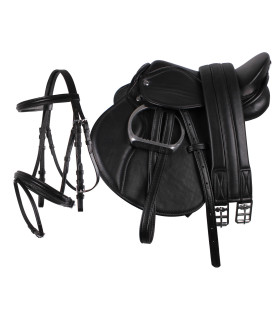 ensemble selle complet - shetland - noir - la halle au xminis