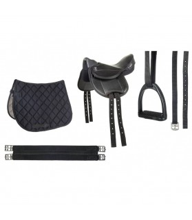 Selle bardette pour shetland noir - la halle aux minis