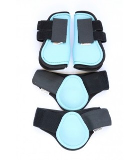 Ensemble de protection - guêtres & protège-boulet - bleu ciel - mini-shet - la halle aux minis