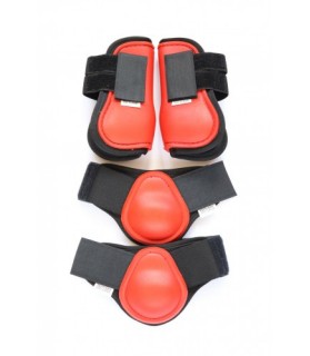 Ensemble de protection - guêtres & protège-boulet - rouge - mini-shet - la halle aux minis