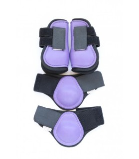 Ensemble de protection - guêtres & protège-boulet - violet - mini-shet - la halle aux minis